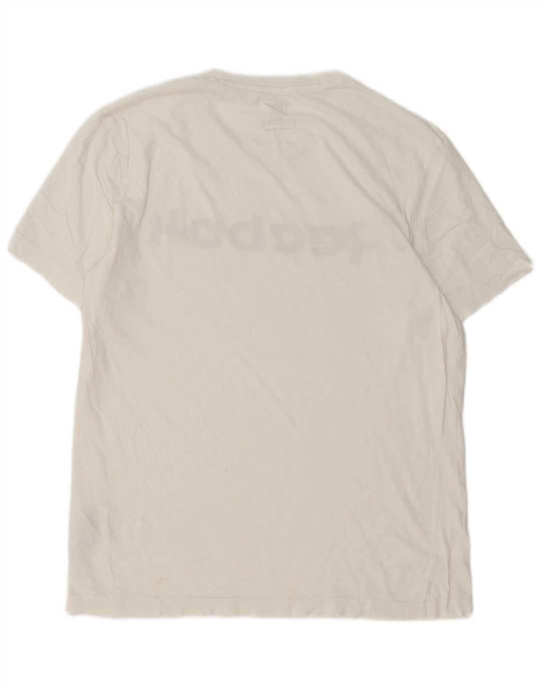 Reebok Herren Grafik-T-Shirt-Oberteil aus mittelweißer Baumwolle