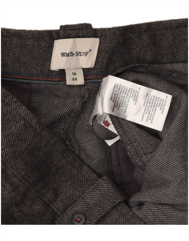 WHITE STUFF Damen Gerade Freizeithose UK 16 Large W34 L29 Grau