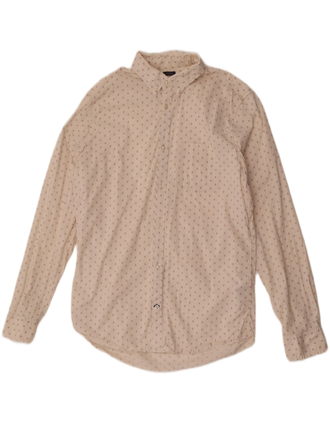 Gap Slim-Fit-Hemd für Herren, groß, aus weißer, geometrischer Baumwolle