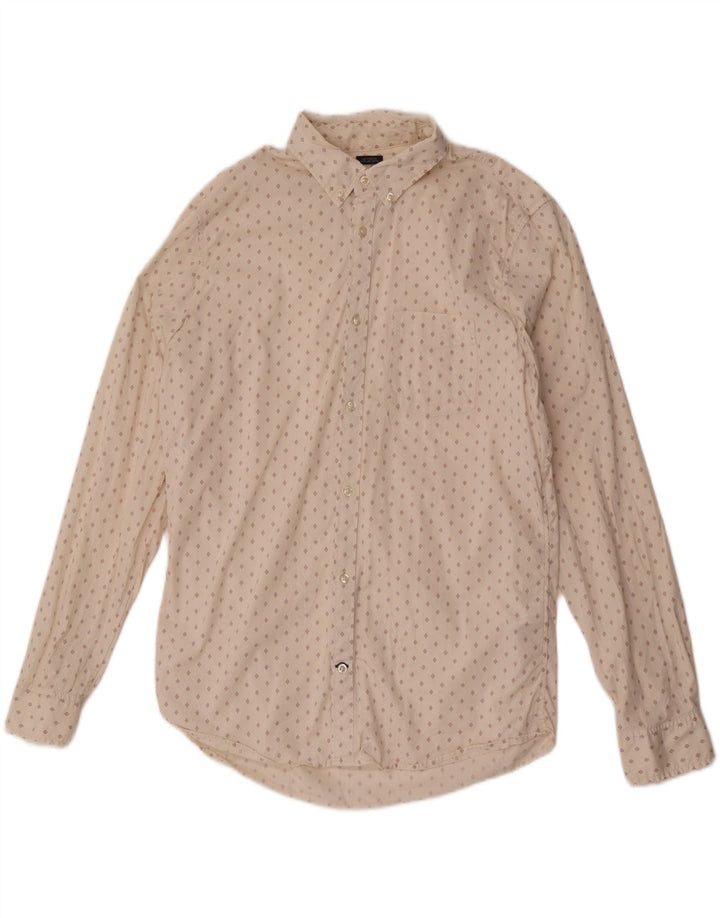 Gap Slim-Fit-Hemd für Herren, groß, aus weißer, geometrischer Baumwolle