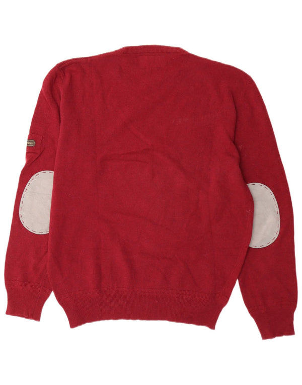 Avirex Herren-Pullover mit Rundhalsausschnitt, XL, Burgunderrote Schurwolle
