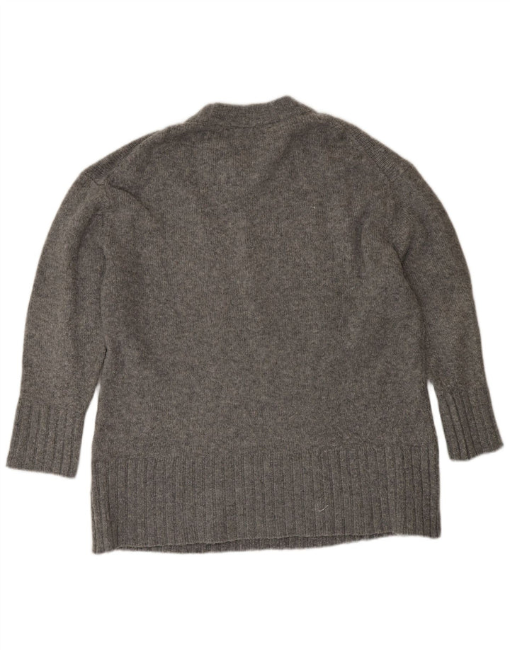 Zara Damen-Pullover, übergroß, Rundhalsausschnitt, Gr. 14, Mittelgrau, Acryl
