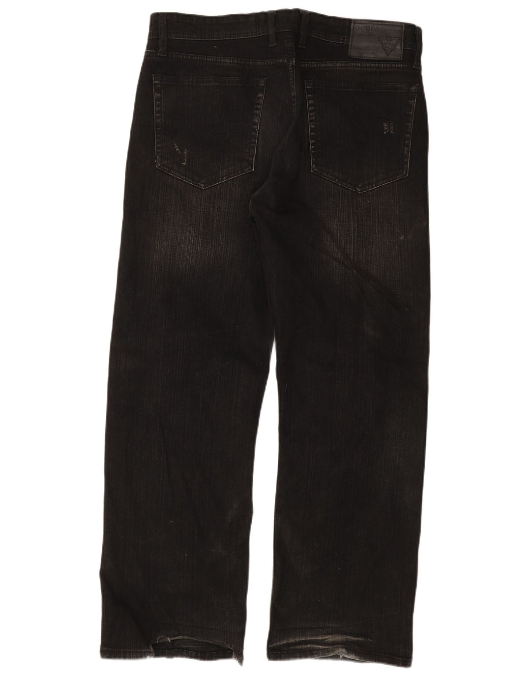 GUESS Herren Straight Jeans W36 L30 Schwarze Baumwolle