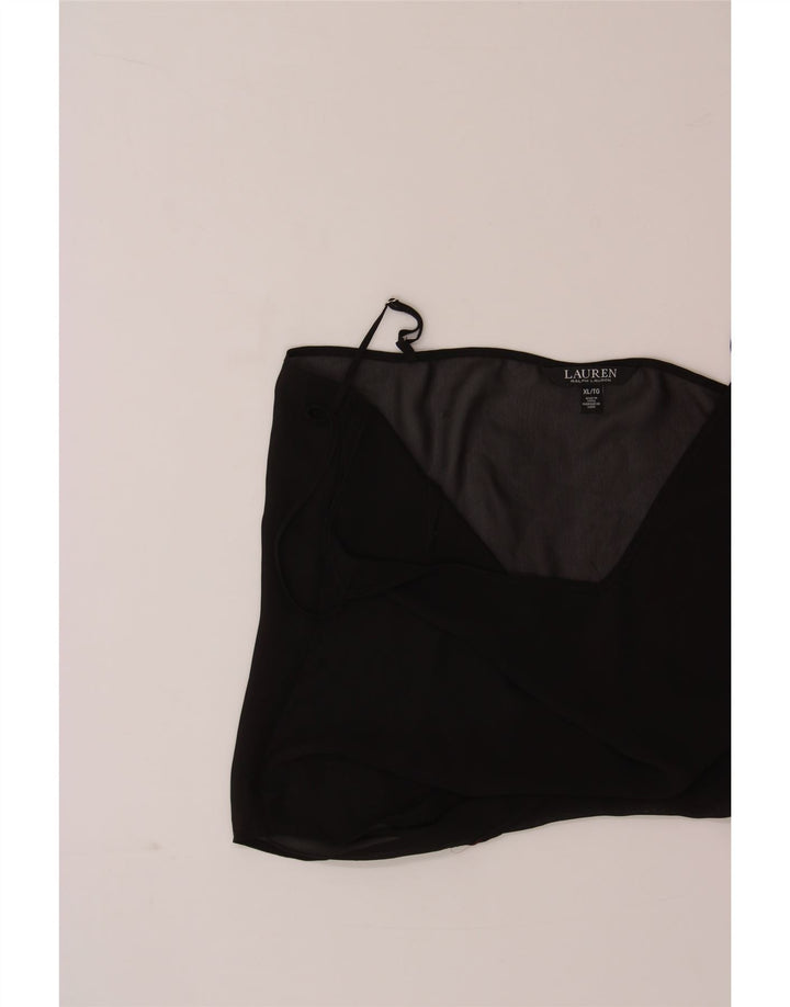 RALPH LAUREN Womens Crop Cami Top UK 18 XL Black Polyester Vintage Ralph Lauren and Second-Hand Ralph Lauren from Messina Hembry 