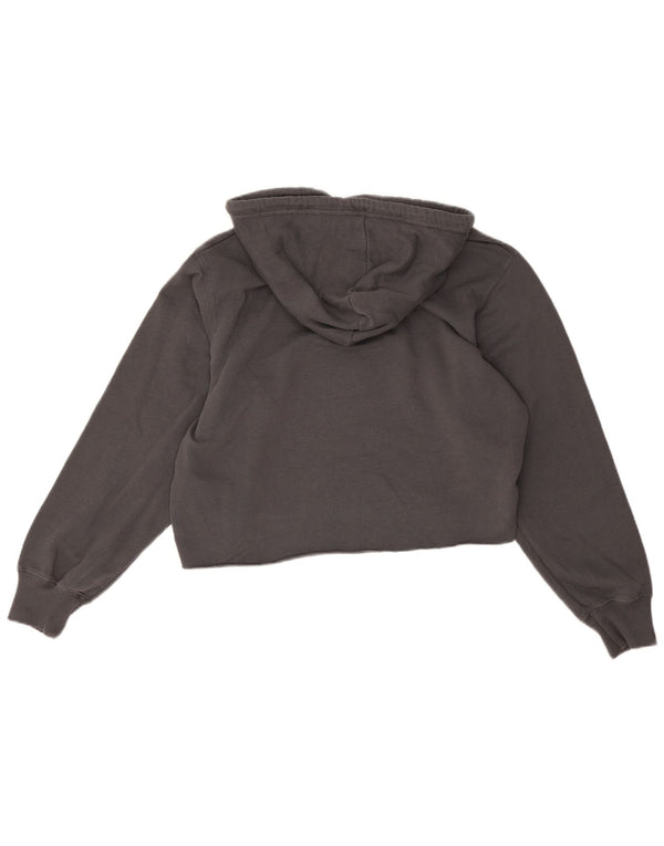 Hollister Damen-Kapuzenpullover mit übergroßem, bauchfreiem Grafikdesign, Gr. 10, Größe S, Grau