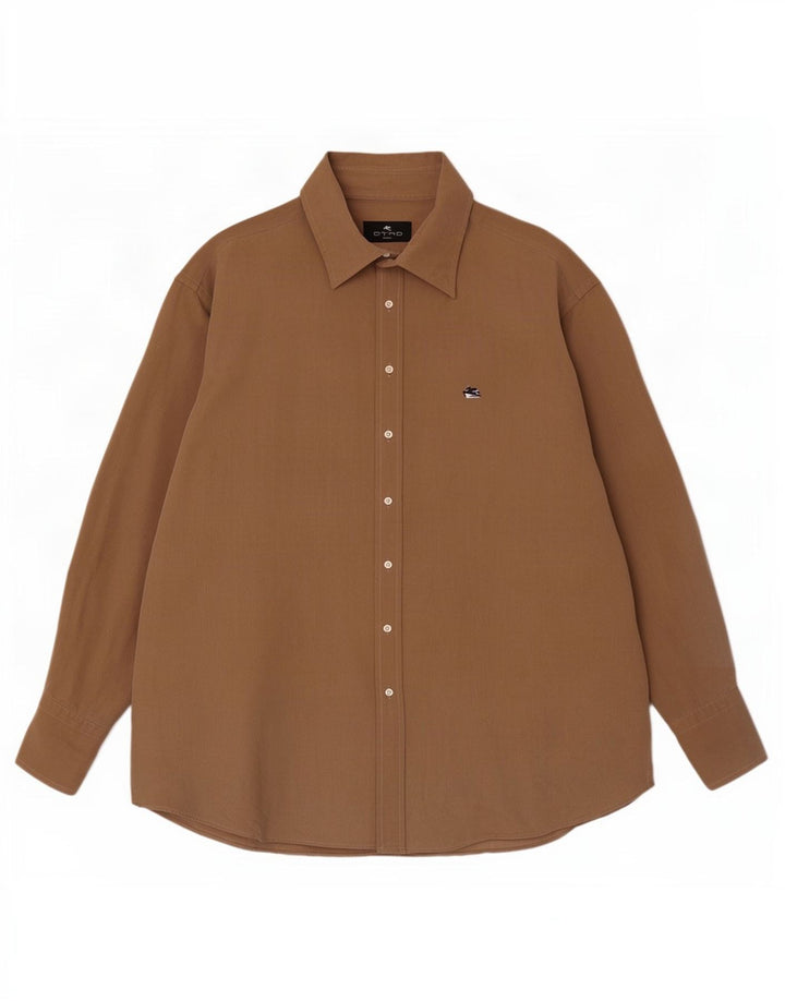 Etro Herrenhemd Größe 43 XL Beige Baumwolle