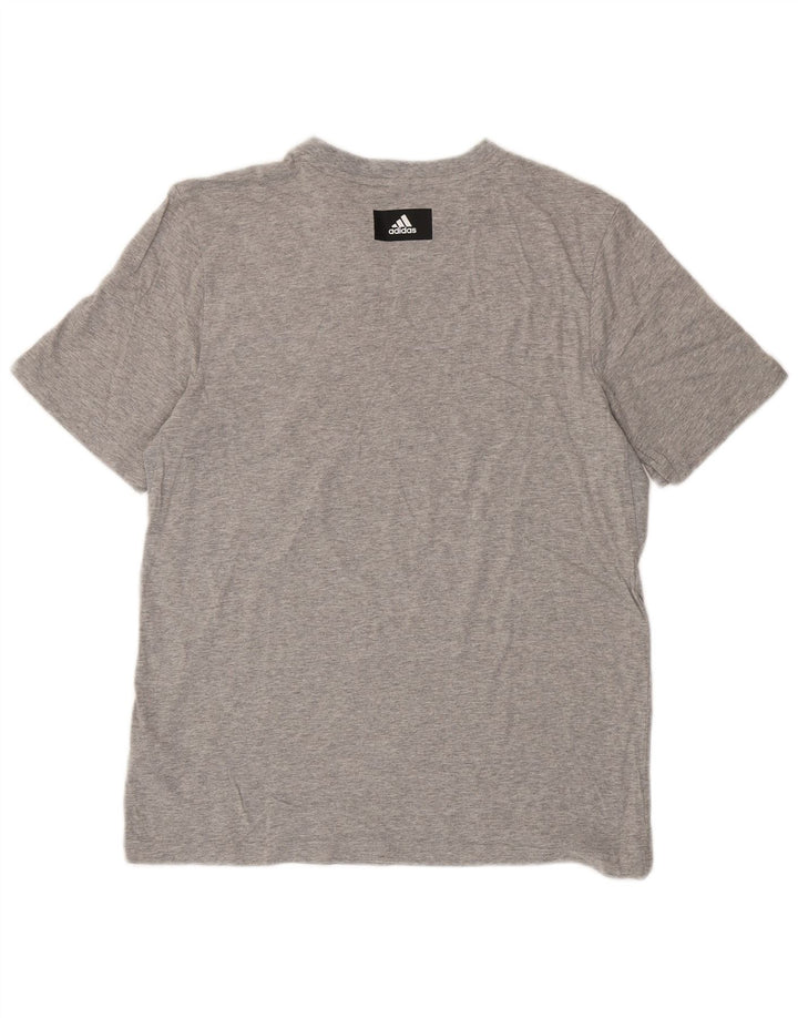 Adidas Herren Grafik-T-Shirt aus mittelgrauer Baumwolle