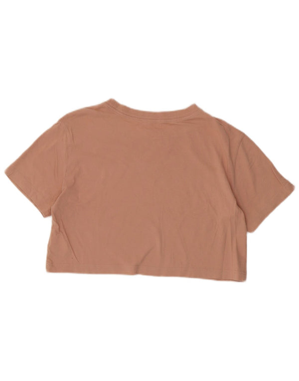 Nike Damen Crop Loose Fit Graphic T-Shirt Top UK 6 XS Rosa Baumwolle