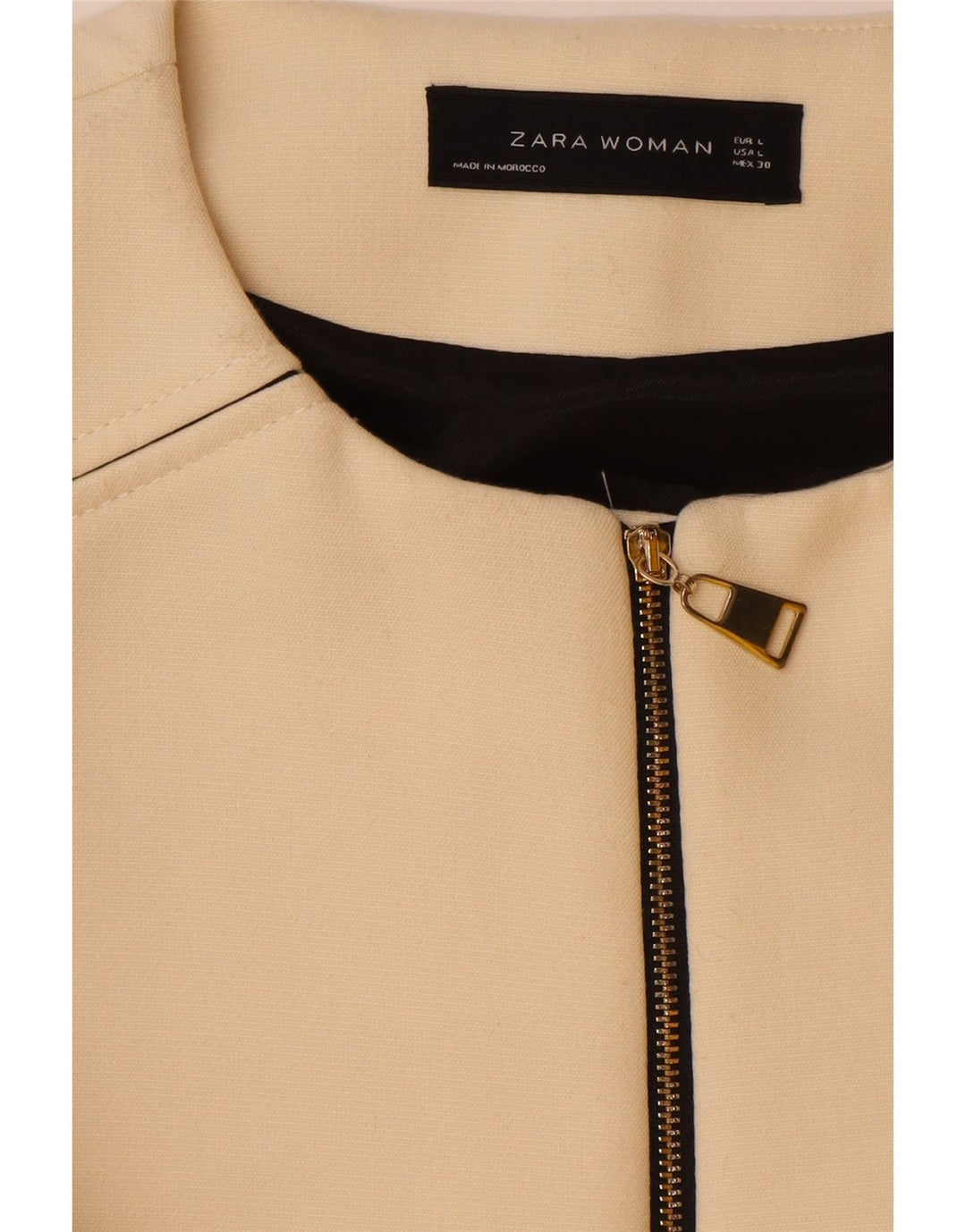 Zara Damen Mantel UK 16 Large Off White Polyester