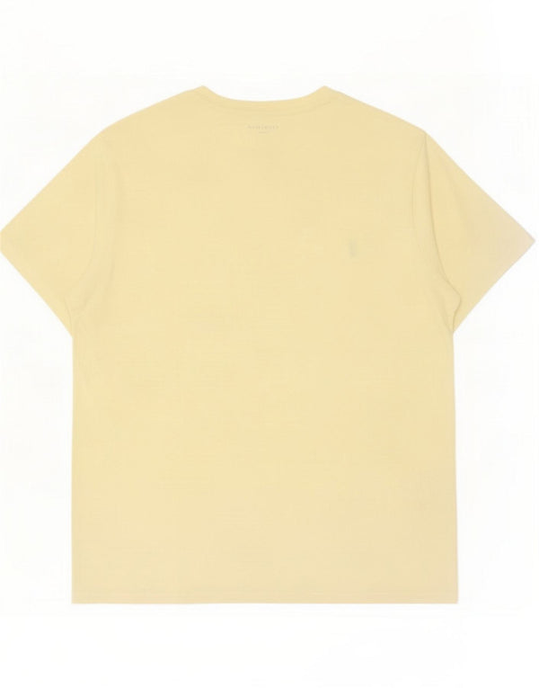 All Saints Herren T-Shirt Top 2XL Gelbe Baumwolle