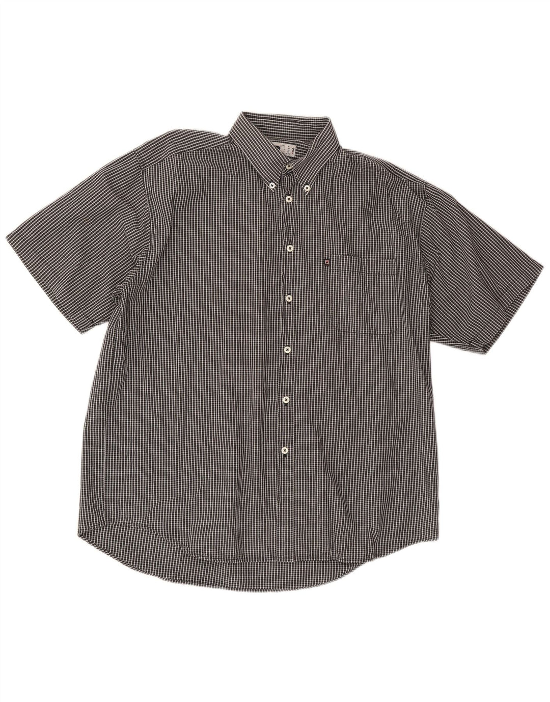 FILA Herren Kurzarmhemd XL schwarz kariert Baumwolle