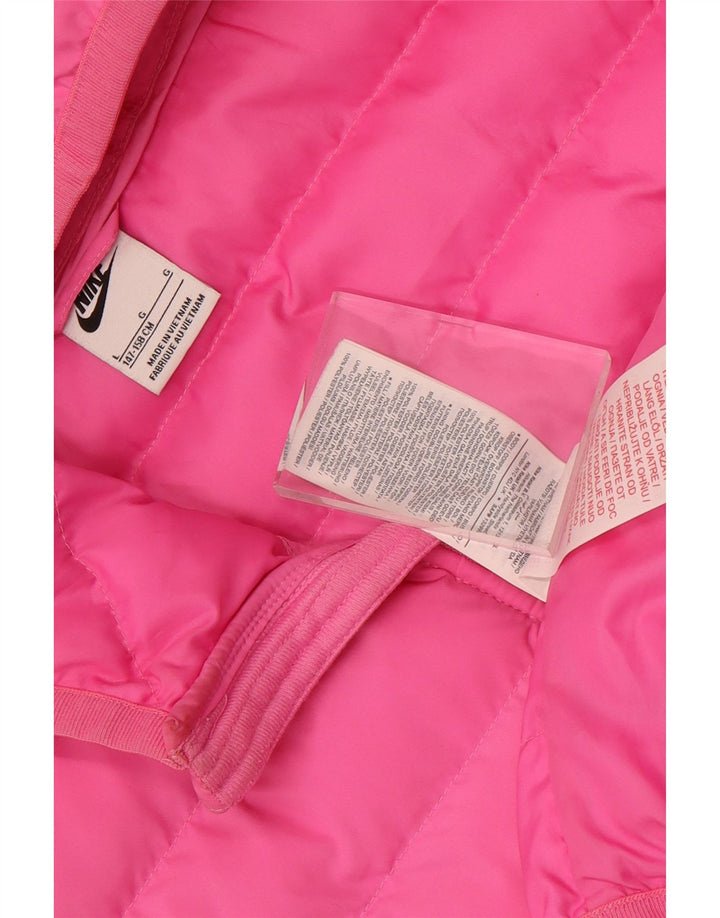Nike Jungen-Jacke mit Kapuze, gepolstert, 12–13 Jahre, groß, rosa, Polyester