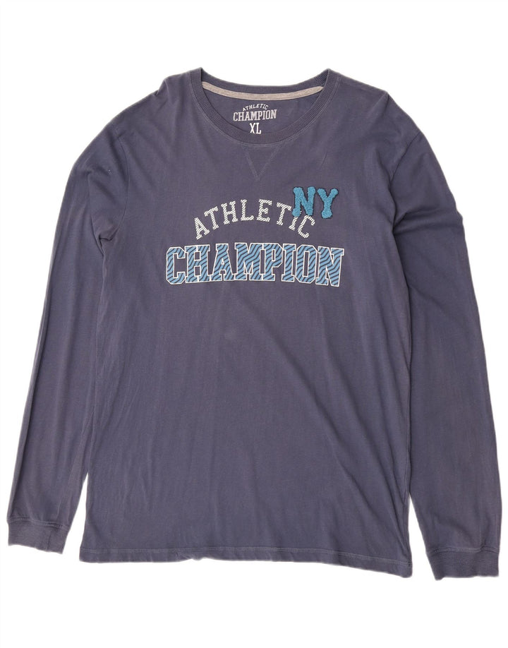 Champion Herren Graphic Top Langarm XL Blau