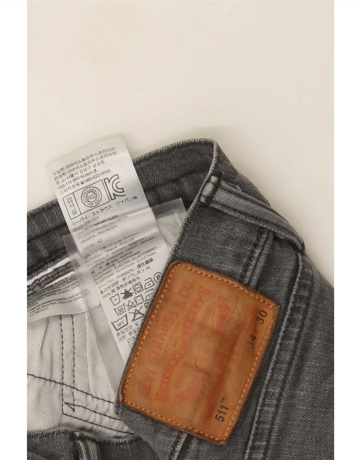 Levi's Herren Slim Jeans W34 L30 Graue Baumwolle