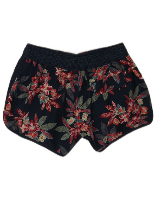 Fat Face Damen-Badeshorts, Größe S, Marineblau, Blumenmuster, Polyester