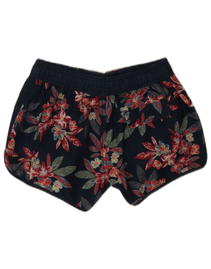Fat Face Damen-Badeshorts, Größe S, Marineblau, Blumenmuster, Polyester
