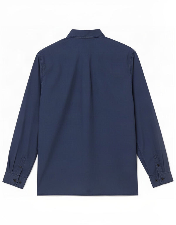 Vintage Womens Shirt UK 14 Medium Navy Blue Silk