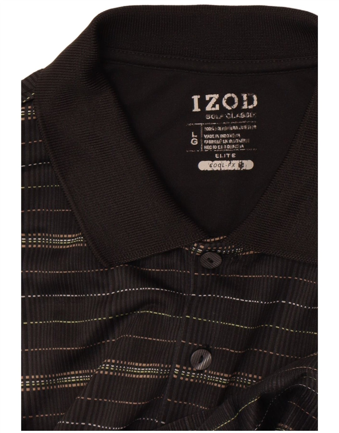 Izod Herren-Poloshirt, groß, schwarz gestreift, Polyester
