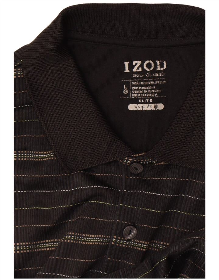 Izod Herren-Poloshirt, groß, schwarz gestreift, Polyester
