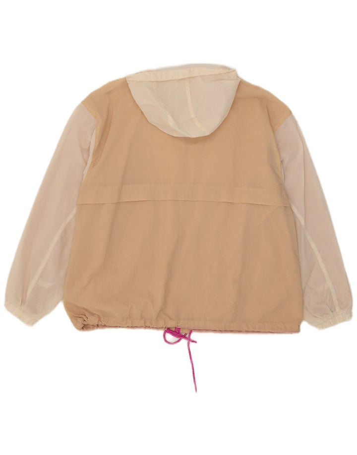 Nike Womens Hooded Oversized Rain Jacket UK 10 Small Beige Farbblock