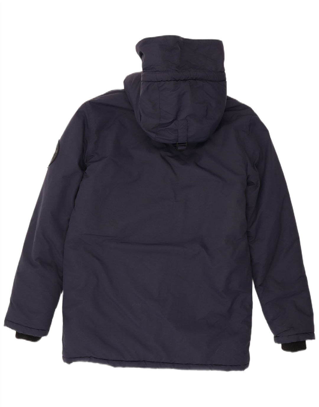Superdry Herren-Mantel mit Kapuze, gepolstert, UK 38, mittelmarineblaues Nylon