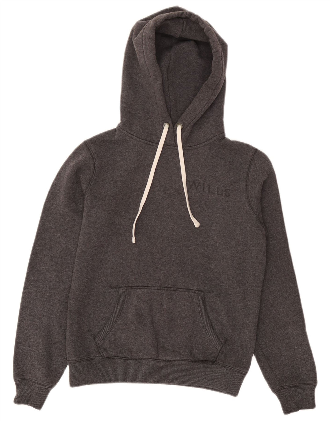 JACK WILLS Damen Kapuzenpullover mit Grafik, UK 14, Mittelgrau