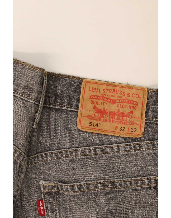 Levi's Damen 514 Straight Jeans W32 L32 Graue Baumwolle