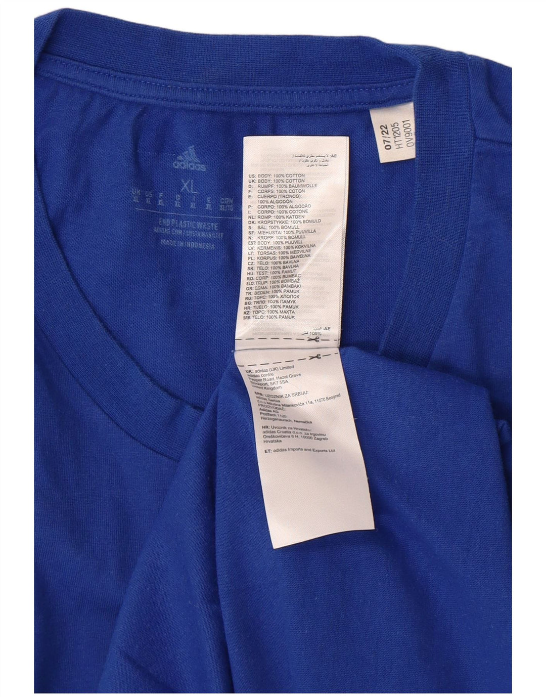 ADIDAS Herren Grafik T-Shirt Top XL Blau Baumwolle