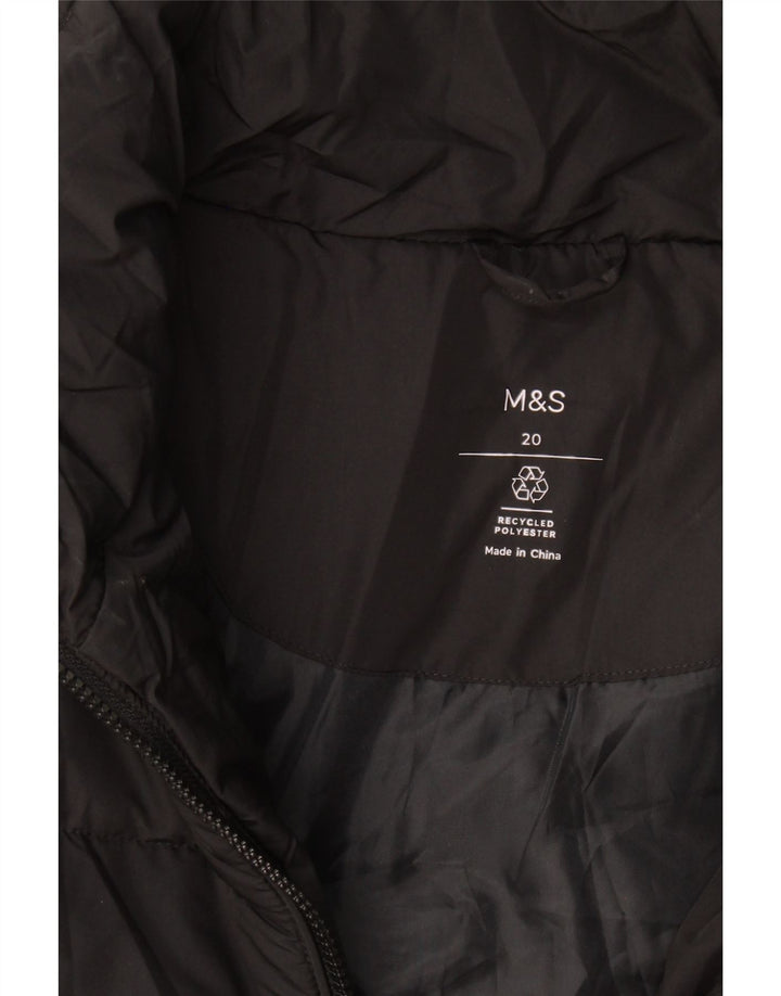 Marks & Spencer Damen Wattierte Jacke UK 20 2XL Schwarz Polyester