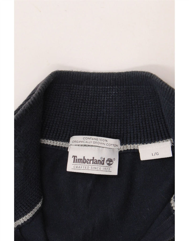 TIMBERLAND Herren-Pullover mit Reißverschluss am Hals, groß, marineblaue Baumwolle