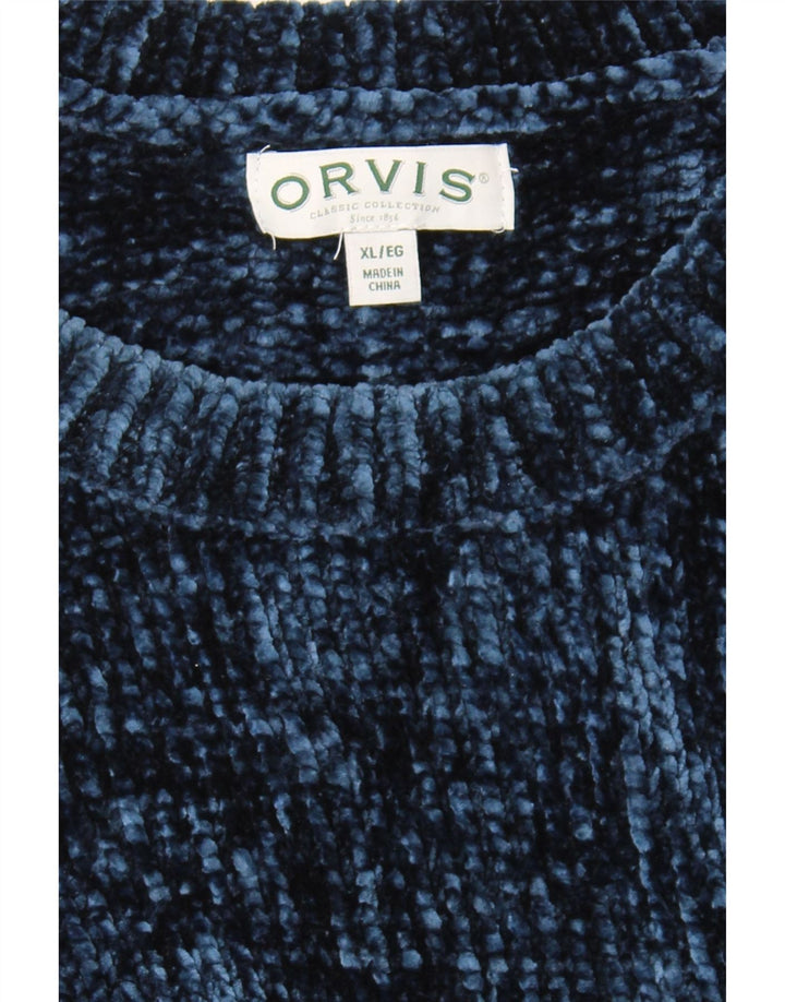 ORVIS Womens Boat Neck Jumper Sweater UK 18 XL Navy Blue Polyester Vintage Orvis and Second-Hand Orvis from Messina Hembry 
