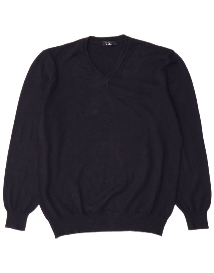 SIR RAPHAEL Herren-Pullover mit V-Ausschnitt, 2XL, Marineblau, Acryl