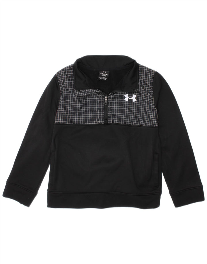 Under Armour Jungen-Trainingsanzug mit grafischem Pullover, 5–6 Jahre, schwarzes Polyester