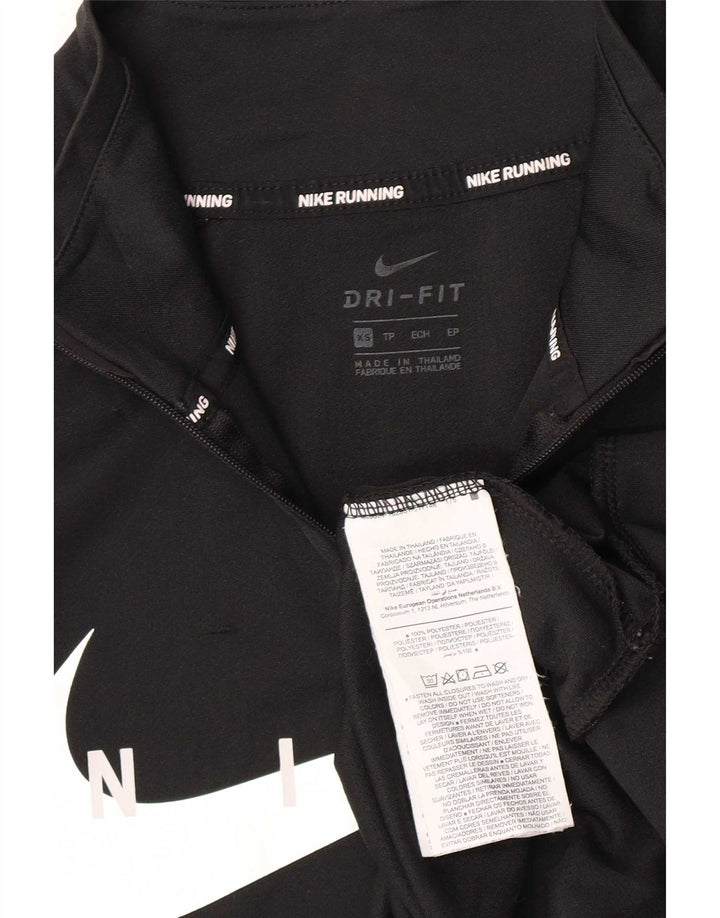 Nike Herren-Trainingsanzug mit Reißverschluss und grafischem Pullover, XS, schwarzes Polyester