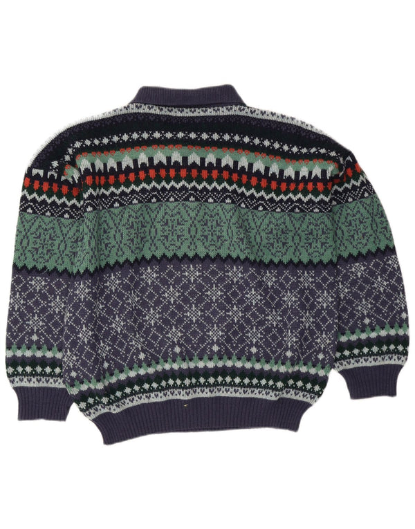 Vintage Herren Rollkragenpullover IT 50 Medium Mehrfarbig Fair Isle