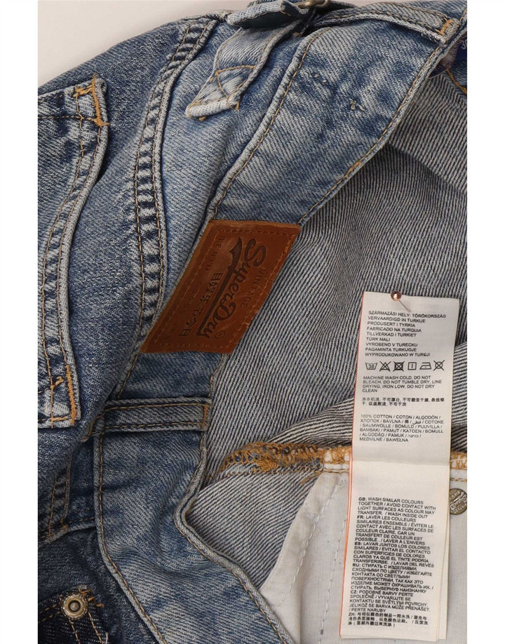 Superdry Damen Jeansrock W30 mittelblaue Baumwolle