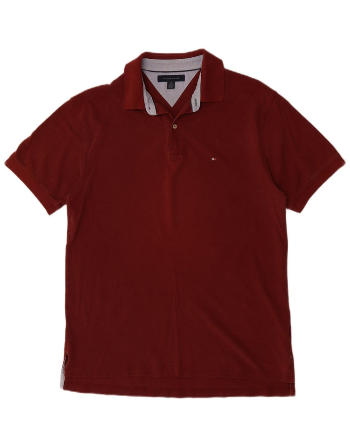 TOMMY HILFIGER Herren Poloshirt Große Burgunder Baumwolle