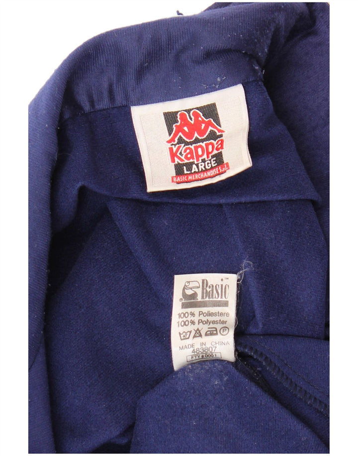 KAPPA Herren-Trainingsanzug mit grafischem Oberteil, groß, Marineblau, Farbblock