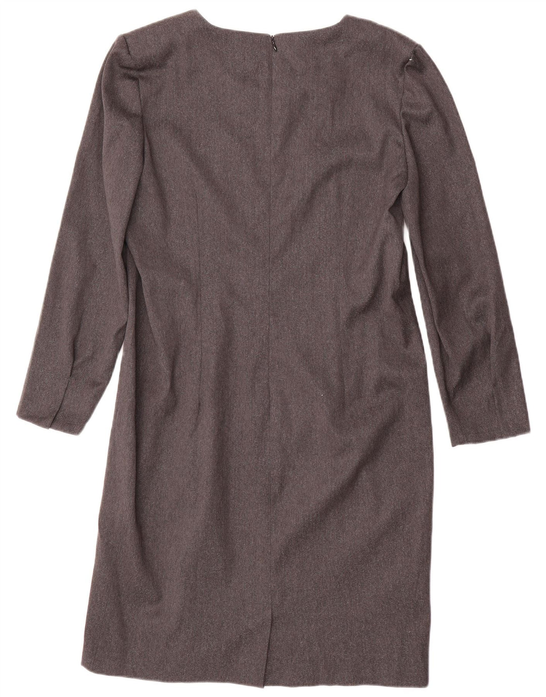 Vanita Damen-Etuikleid mit langen Ärmeln, Gr. 44, Größe L, graue Wolle
