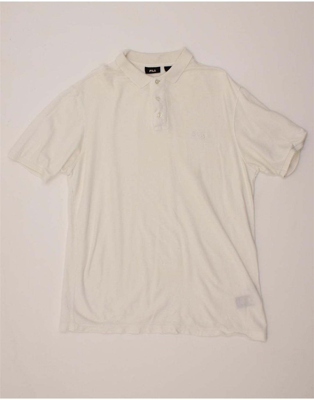 FILA Mens Polo Shirt Large White Vintage Fila and Second-Hand Fila from Messina Hembry 