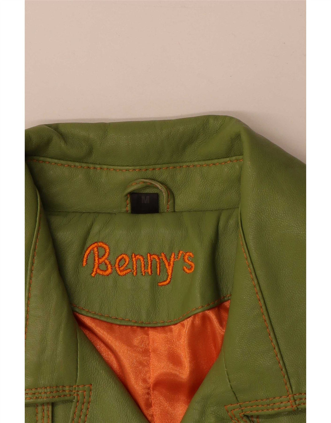 Benny's Zweireihiger Ledermantel für Damen, UK 12, mittelgrünes Leder