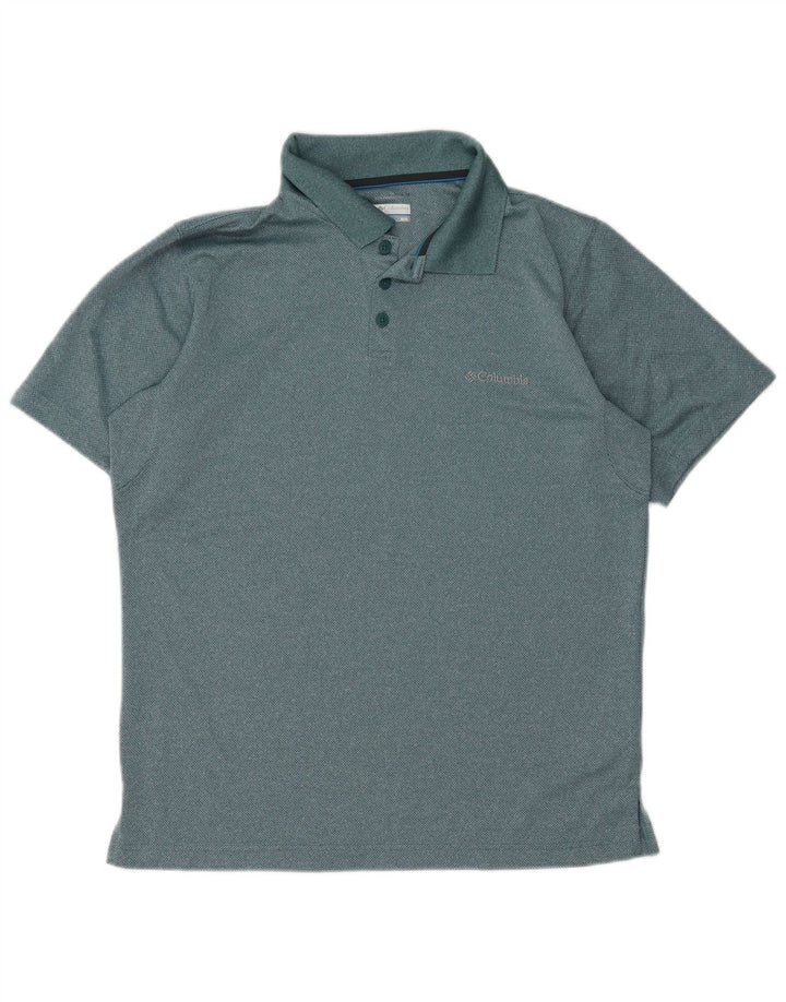Columbia Herren-Poloshirt aus mittelgrünem Polyester