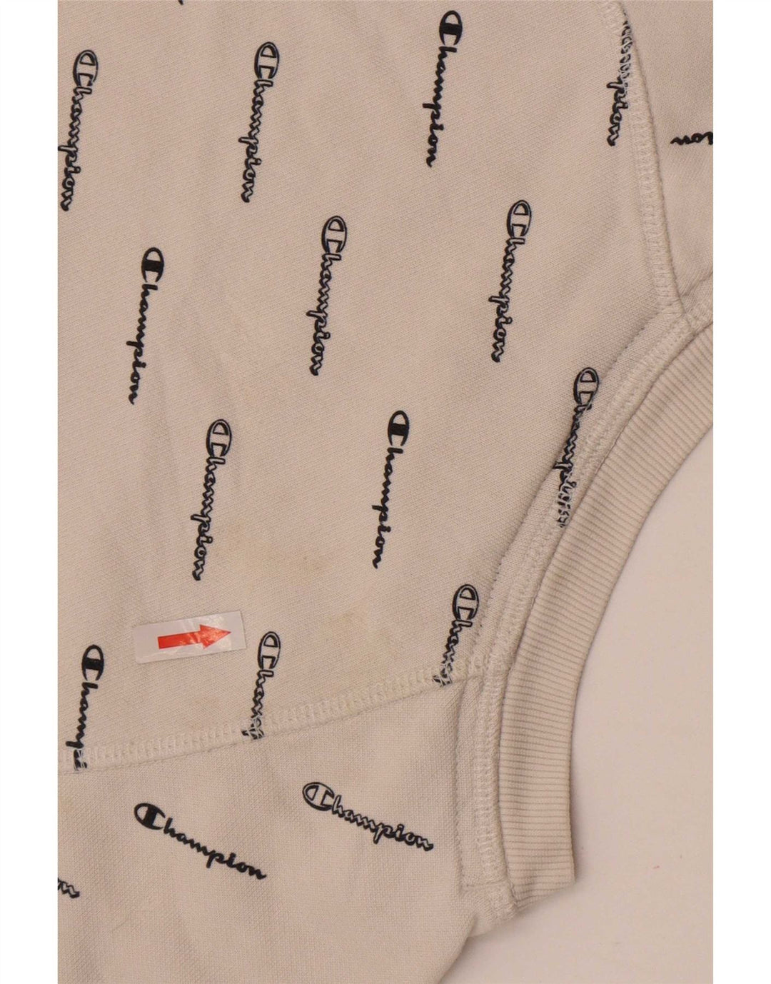 Champion Damen Crop Graphic Sweatshirt Pullover UK 14 Mittelweiße Baumwolle