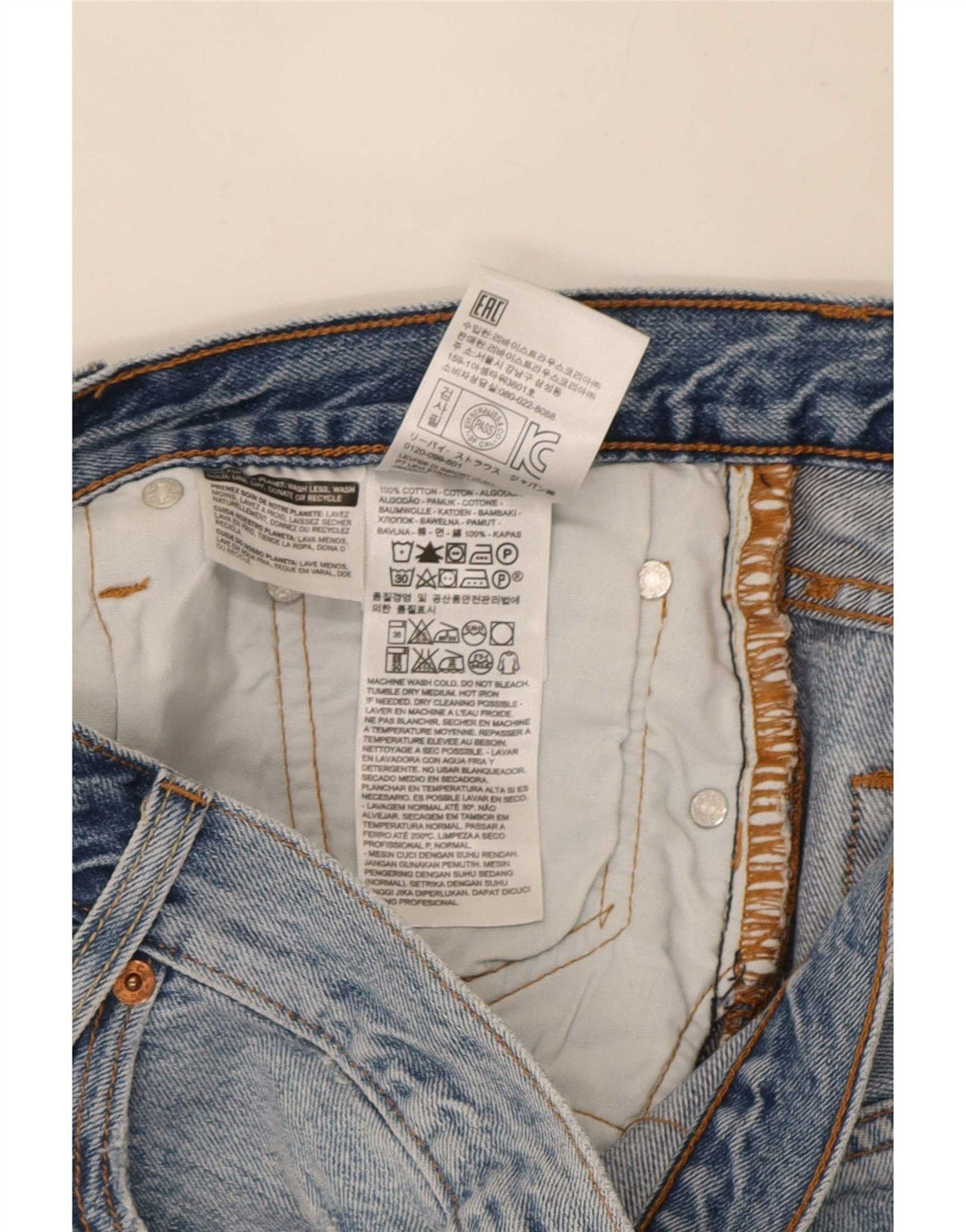 Levi's Damen 501 Jeansshorts W32 mittelblaue Baumwolle