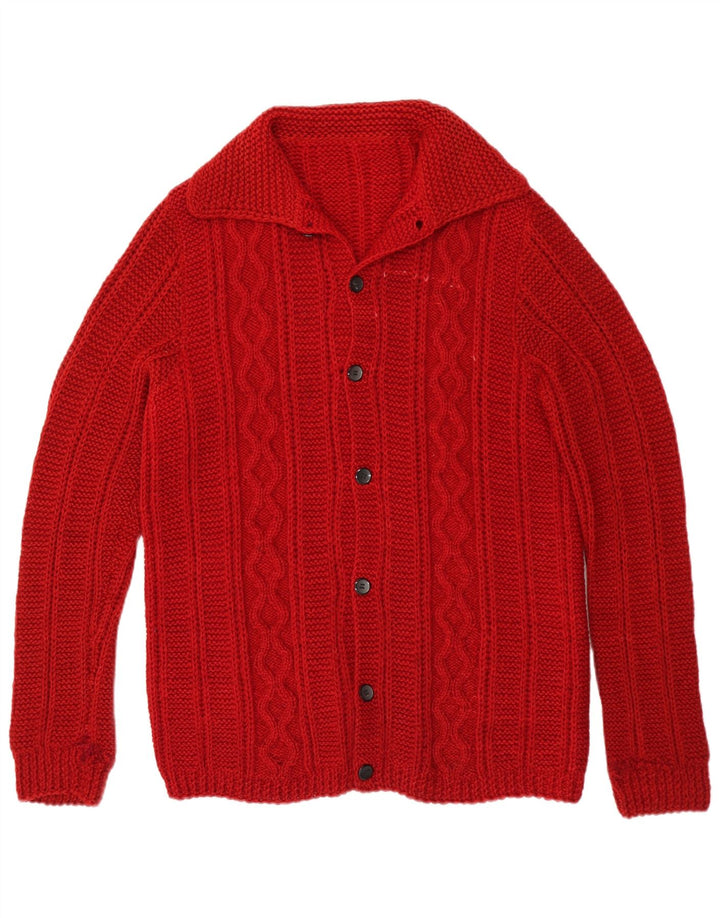 Vintage Herren Strickjacke Medium Burgund