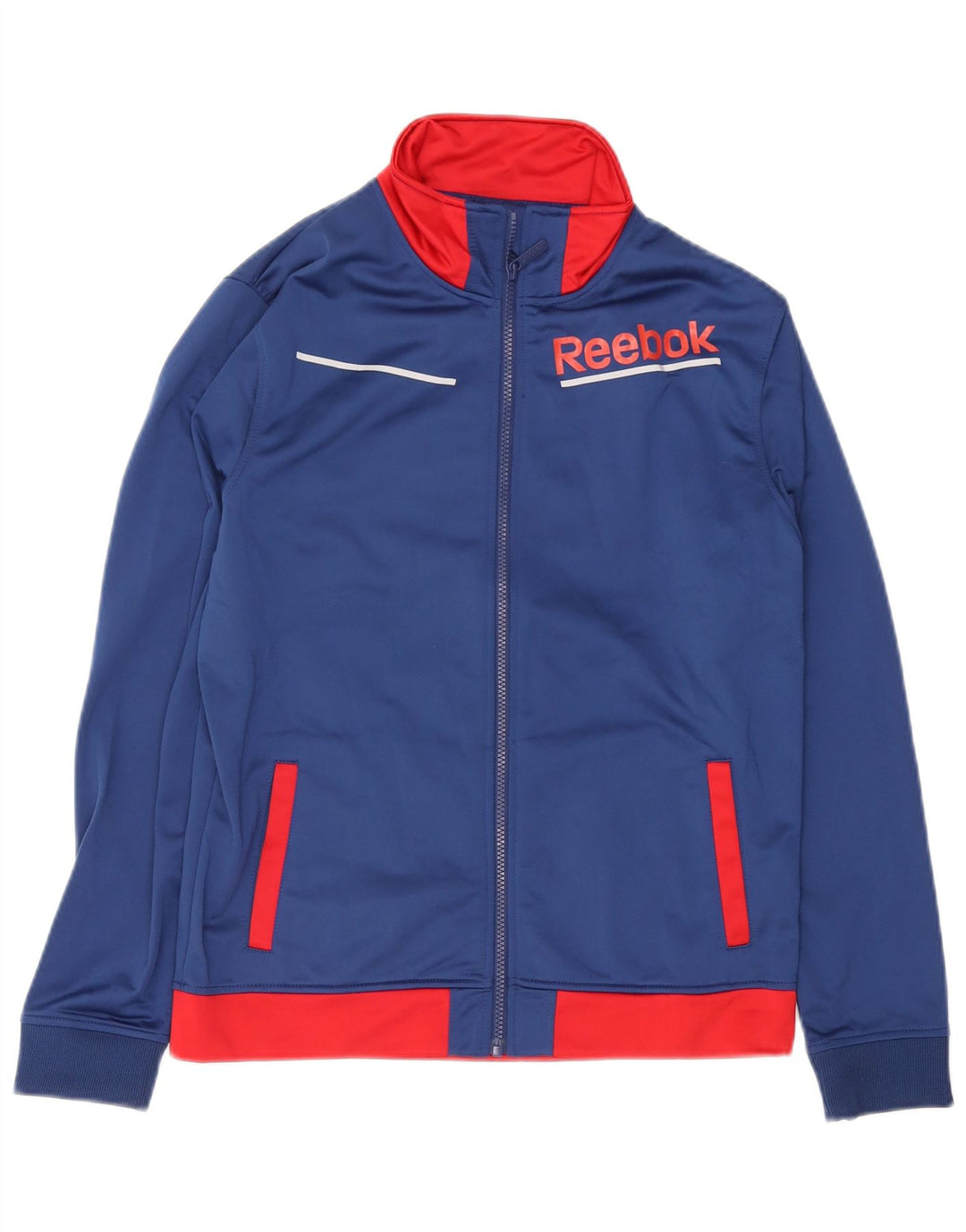 Reebok Jungen Grafik-Trainingsanzug-Top-Jacke, 15–16 Jahre, Marineblau, Farbblock
