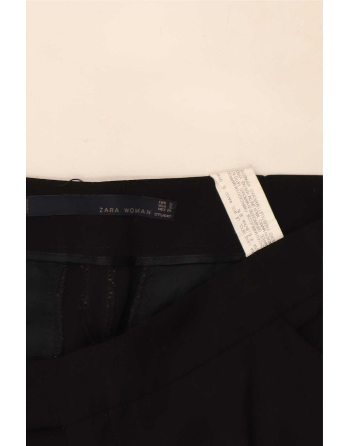 Gerade Anzughose für Damen von Zara, Größe S, W26, L26, schwarze Wolle