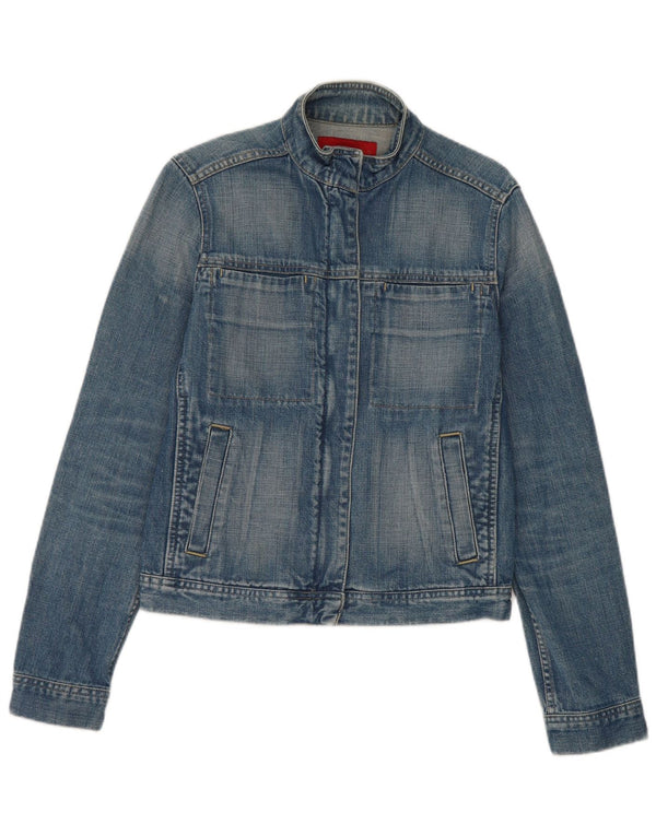 Fcuk Damen Jeansjacke UK 10 Small Blaue Baumwolle