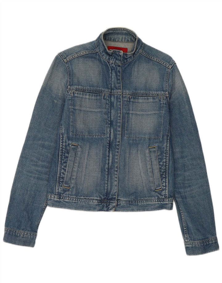 Fcuk Damen Jeansjacke UK 10 Small Blaue Baumwolle
