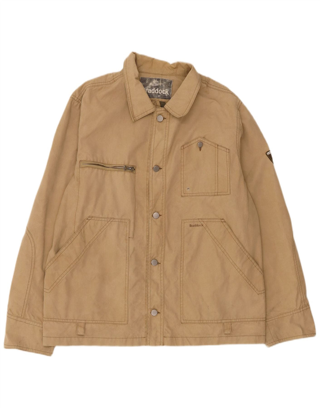 Braddock Herren-Utility-Jacke UK 40 Large Beige Baumwolle